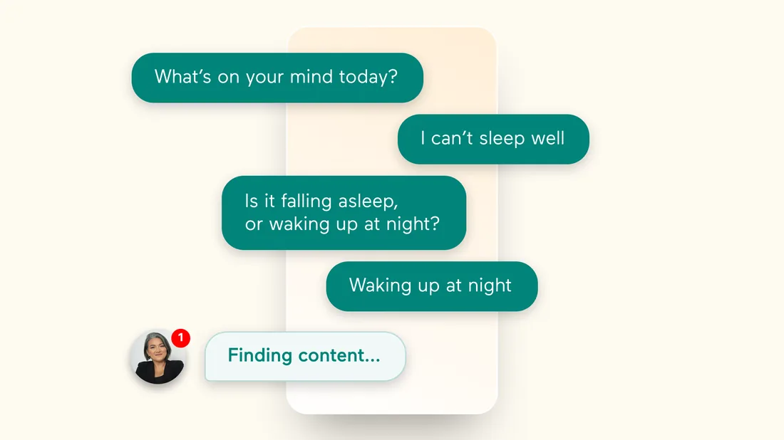 Example chat: the assistant asks 